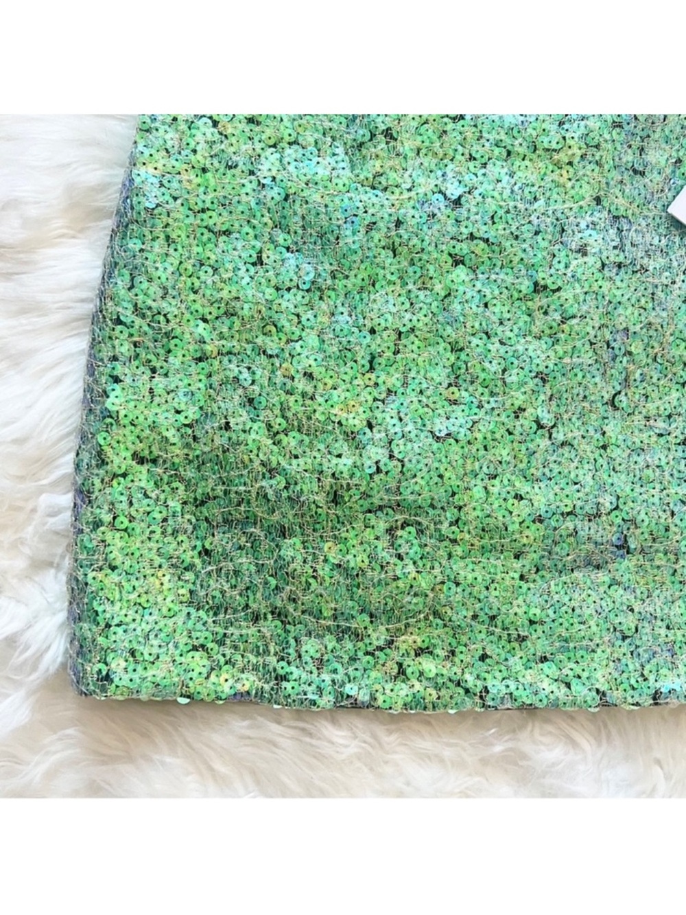 New! Helmut Lang Mirror Iridescent Sequin Mesh Mini Skirt - Picture 8 of 11